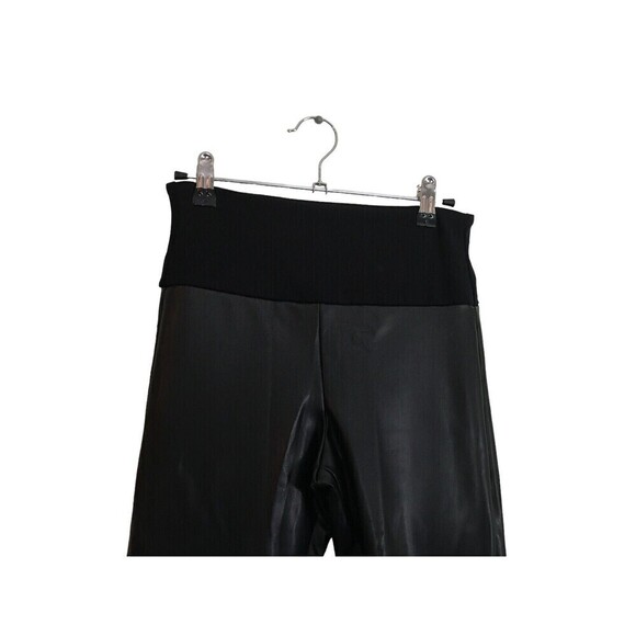 Assets Spanx Pants Women's Size Small Black Faux Leather Stretch Waist - Picture 2 of 7